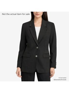 Liz Claiborne Petite 10 Black Tailored Blazer Office Classic